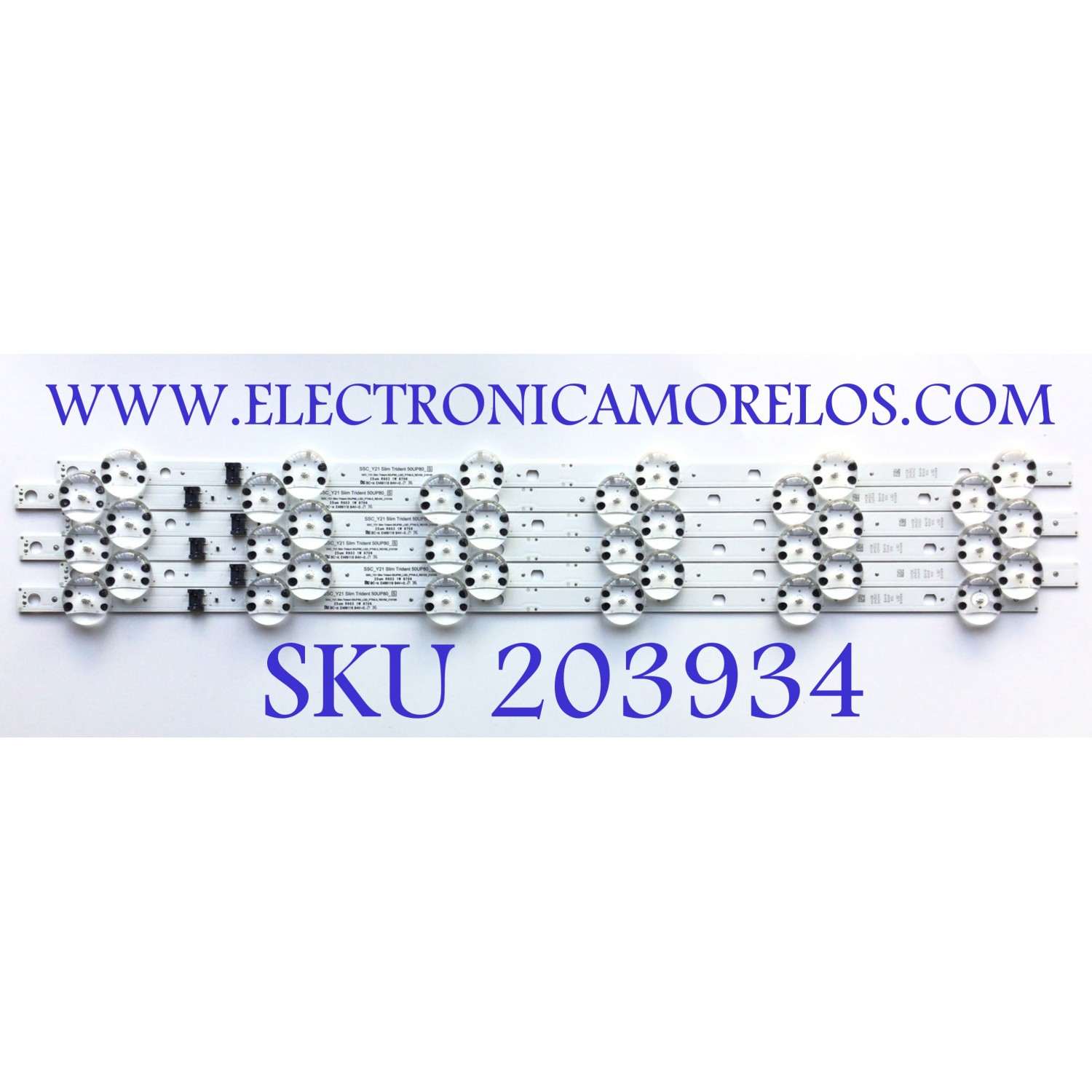 KIT DE LEDS PARA TV LG ORIGINAL 6 PIEZAS / NUMERO DE PARTE EAV65019801 / SSC_Y21 SLIM TRIDENT 50UP80_S / SSC_Y21 SLIM TRIDENT 50UP80_LGD_PTN0.5_REV00_210105 / PANEL NC500TQG-AAKH1 / DISPLAY LC500DQC (SP)(A1) / MODELO 50UP8000PUR / 50UP7670PUC